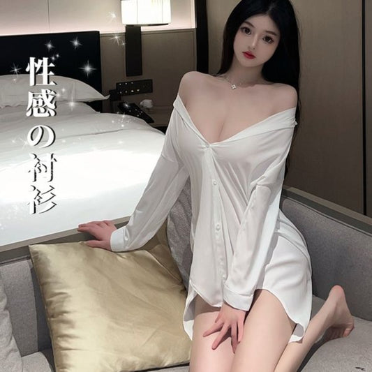 BT1432-性感內衣女調情火辣誘惑性感睡衣女睡衣男友風襯衫大碼